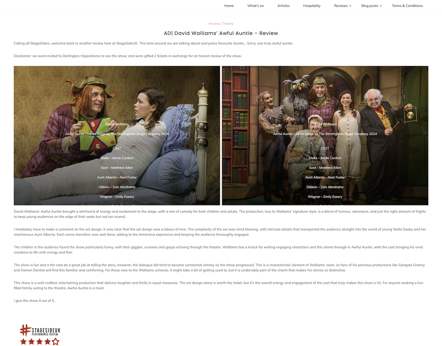 Review 2024 Awful Auntie Stage Side